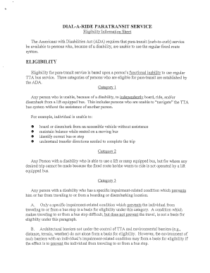 ADA Paratransit Eligibility Application