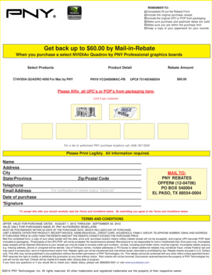 NVIDIA Quadro 4000 Rebate Form