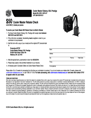 Cooler Master Rebate Form