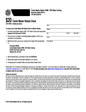 Cooler Master Rebate Form