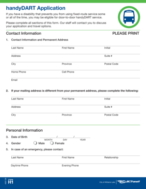 handyDART Application Form