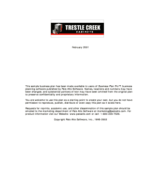 Sample Business Plan Template