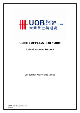 UOB Bullion and Futures Individual Application Form
