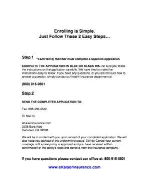 Kaiser Permanente Health Coverage Application