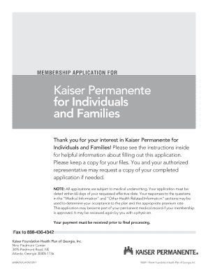 Kaiser Permanente Membership Application