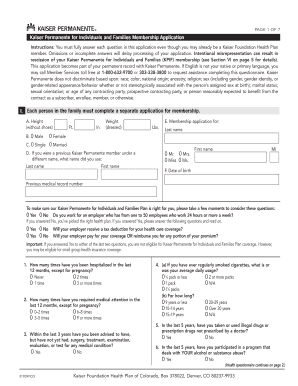 Kaiser Permanente Membership Application