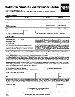 Health Savings Account Enrollment Form