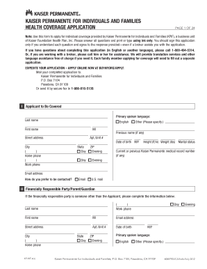 Kaiser Permanente Health Coverage Application