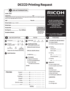 DCCCD Printing Request Form