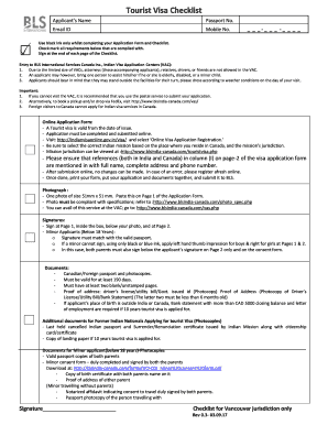 Indian Tourist Visa Checklist