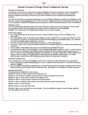 UK Annual Outward Foreign Direct Investment Survey