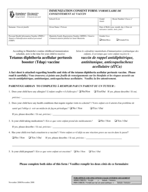 Manitoba Immunization Consent Form