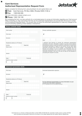 Authorised Representative Request Form