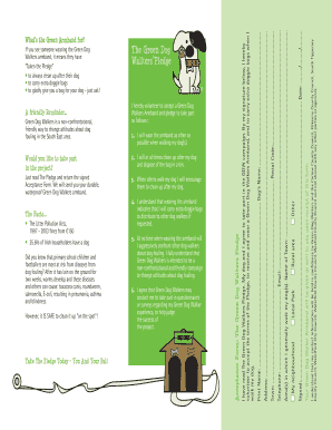Green Dog Walkers Pledge Form