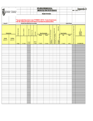 Influenza/Pneumococcal Immunization Form