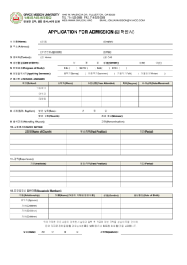 Application for Admission