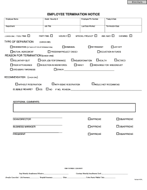 Employee Termination Notice