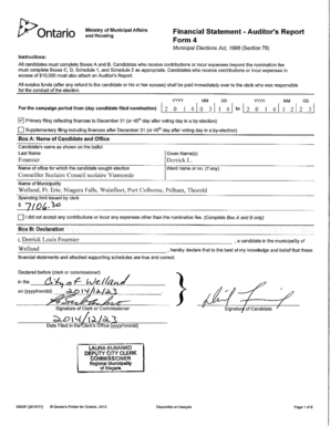 Ontario Municipal Election Financial Statement