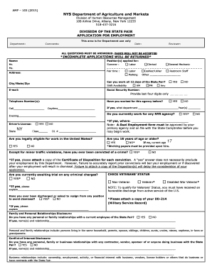 New York State Fair Employment Application