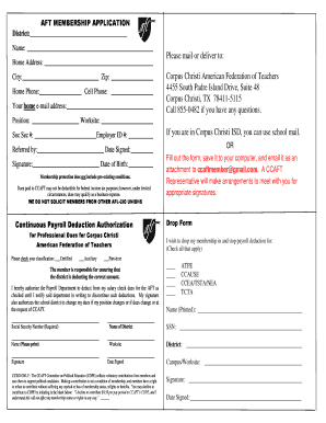 AFT Membership Application Form
