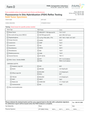 FISH Reflex Testing Form