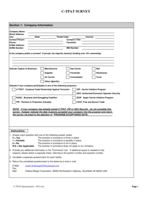 C-TPAT Security Survey Form