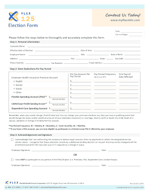 Flex125 Employee Election Form