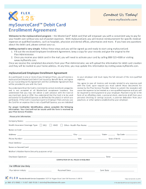 mySourceCard Debit Card Enrollment Agreement