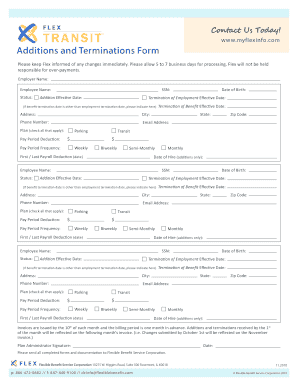 Additions and Terminations Form