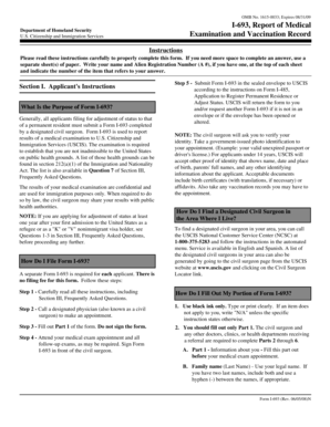 USCIS Form I-693 Medical Examination and Vaccination Record