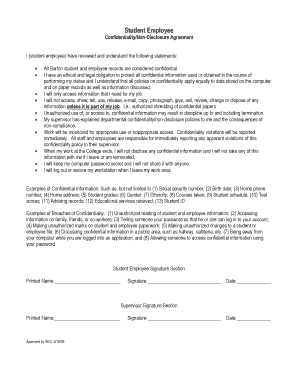 Student Employee Confidentiality Agreement