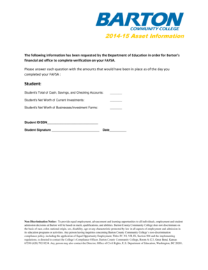 2014-15 Asset Information Form