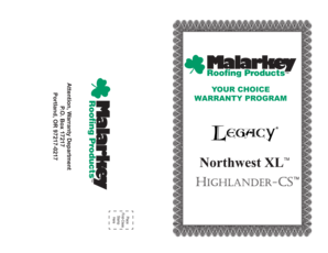 Malarkey Shingle Warranty Selection and Activation Form