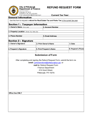 Fillable Online apps pittsburghpa Local Services Tax Refund Form - City ...