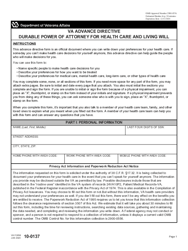 Va 10 0137 2020 2021 Fill And Sign Printable Template Online Us Free 