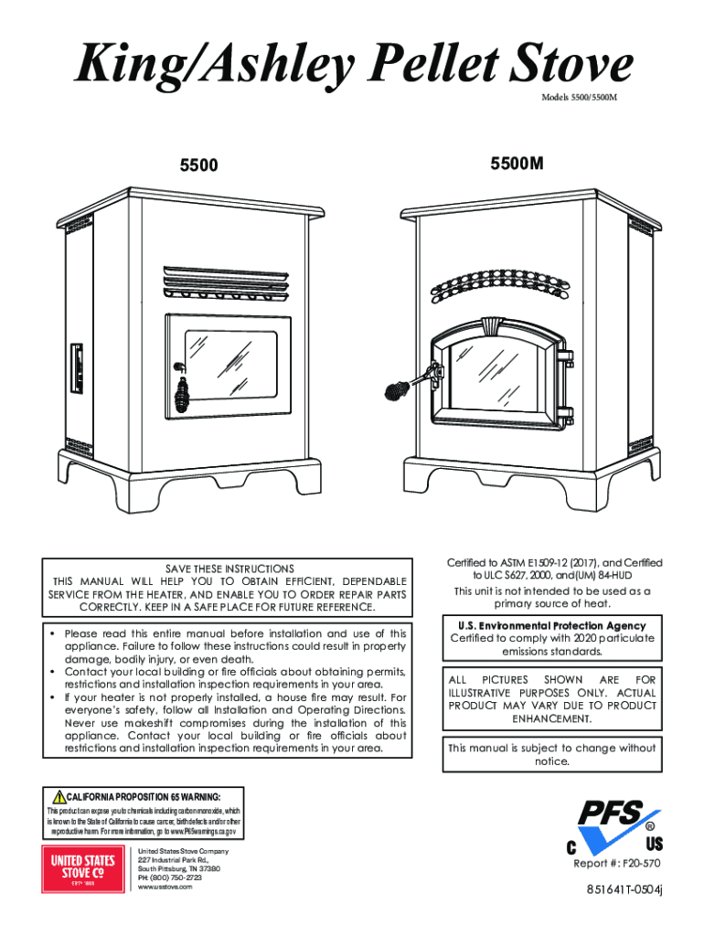 Fillable Online 5500 Series Owners Manual US Stove Fax Email Print