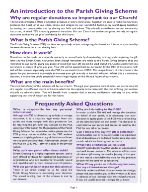 Parish Giving Scheme Donation Form