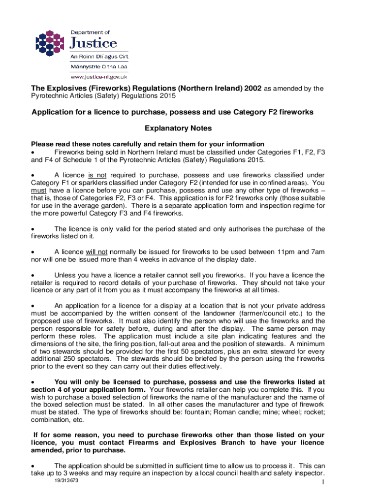 Fillable Online The Manufacture and Storage of Explosives Regulations
