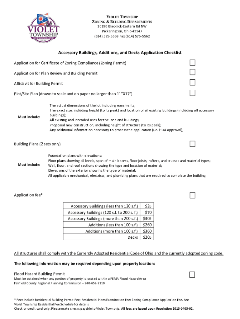 Fillable Online Zoning Forms and Permits to Violet Township