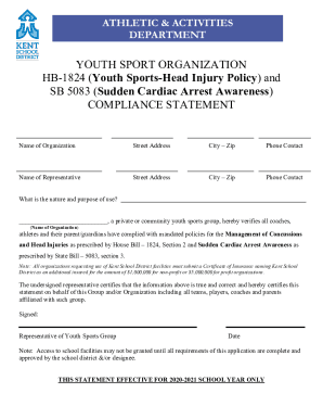 Head Injury Sudden Cardiac Arrest Compliance Form