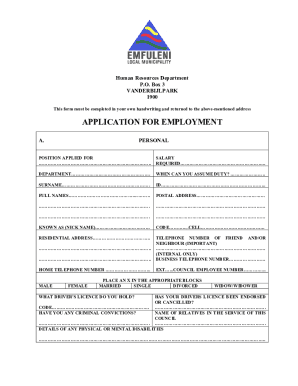 Application for Employment