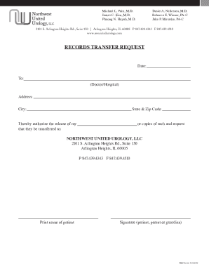 Medical Records Transfer Request