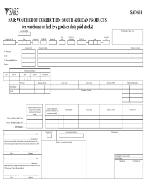 South African Customs Correction Voucher