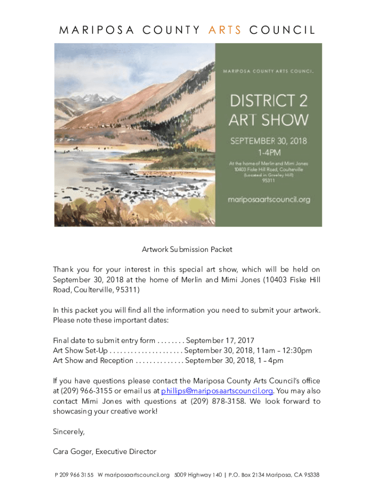 Fillable Online District 2 Art Show Submission Form Fax Email Print