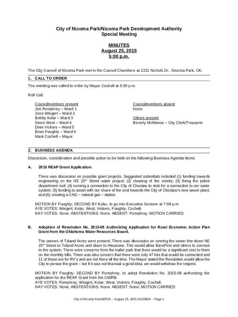 City of Park Development Authority Doc Template