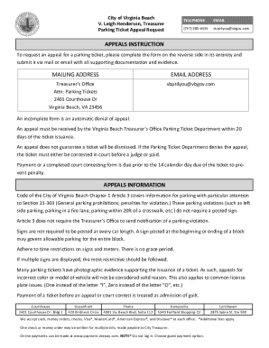 Parking Ticket Appeal Request