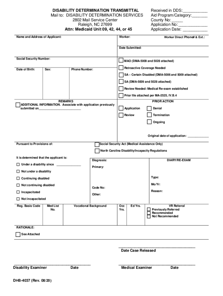 Fillable Online DMA4037.pdf. Disability Determination Fill out & sign online DocHub