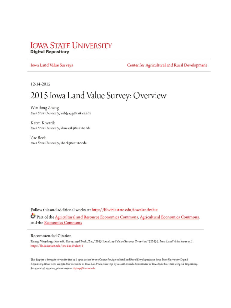 Fillable Online Iowa Land Value Surveys Fax Email Print pdfFiller