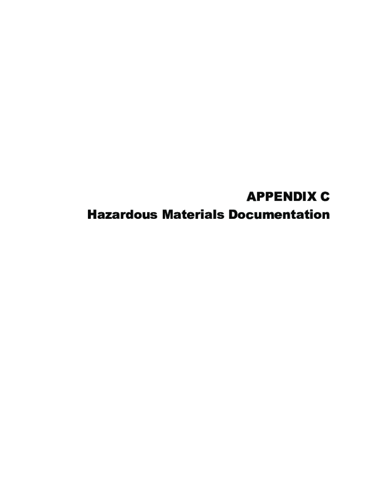 Fillable Online APPENDIX C Hazardous Materials Documentation Fax Email Print pdfFiller