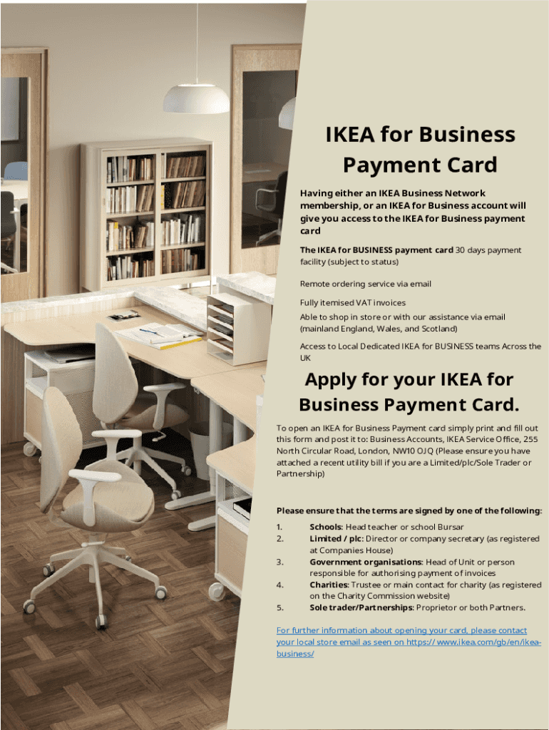 Fillable Online Apply for an IKEA for Business payment card IKEA Fax